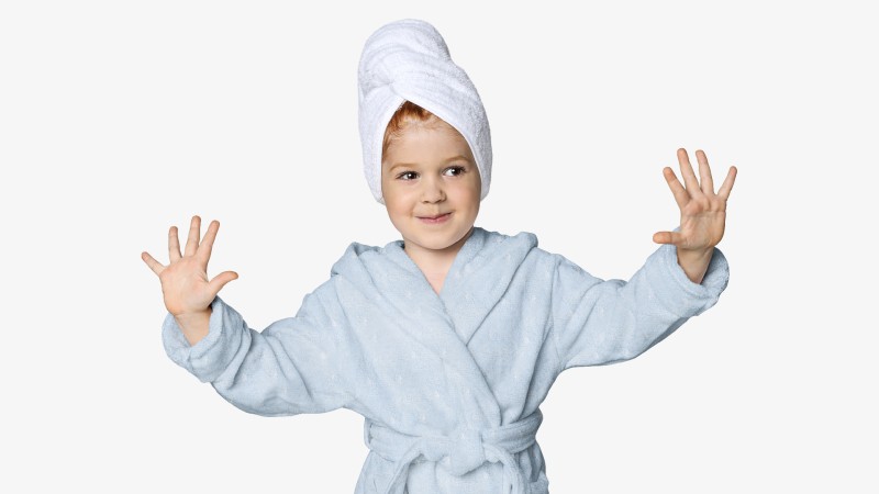 100% Cotton Blue Bathrobes for children 2