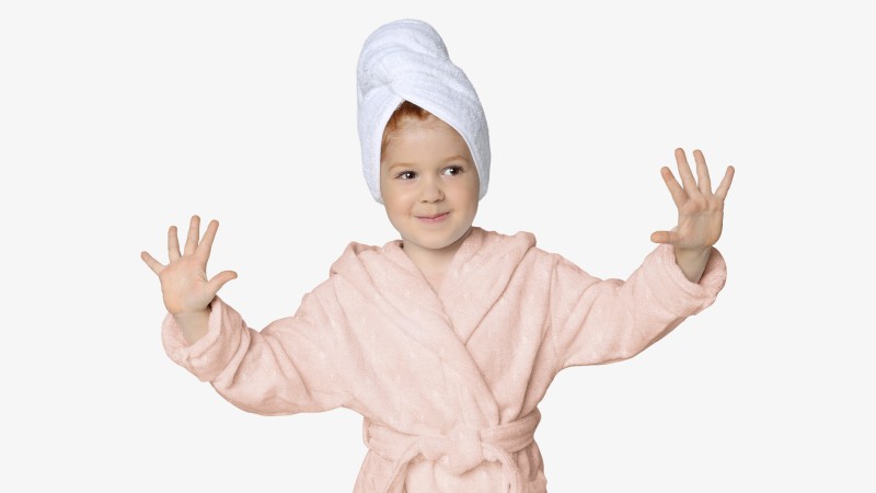 100% Cotton Pink Bathrobes for children 2