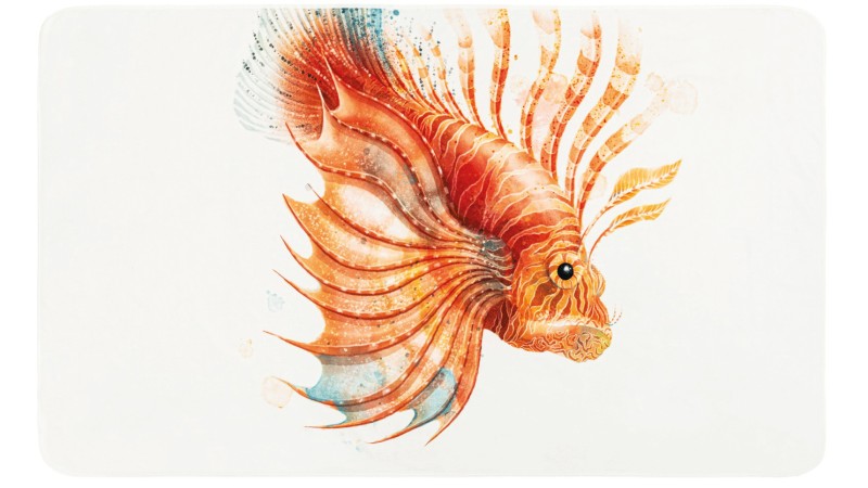 Lionfish Beach Towel, 100% Cotton